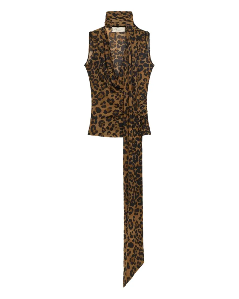Blumarine Top mit Leoparden-Print - Braun Braun
