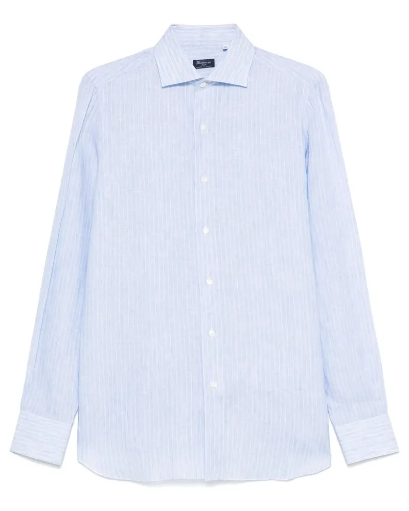 Finamore 1925 Gestreiftes Hemd - Blau Blau