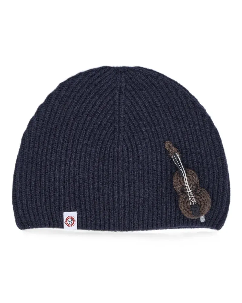 Charles Jeffrey Loverboy ribbed violin-patch beanie hat - Blau Blau