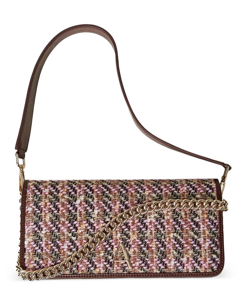 Twin-Set Schultertasche aus Bouclé - Rosa Rosa