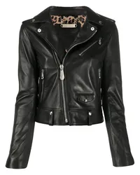 Philipp Plein Bikerjacke mit Reißverschlüssen Schwarz