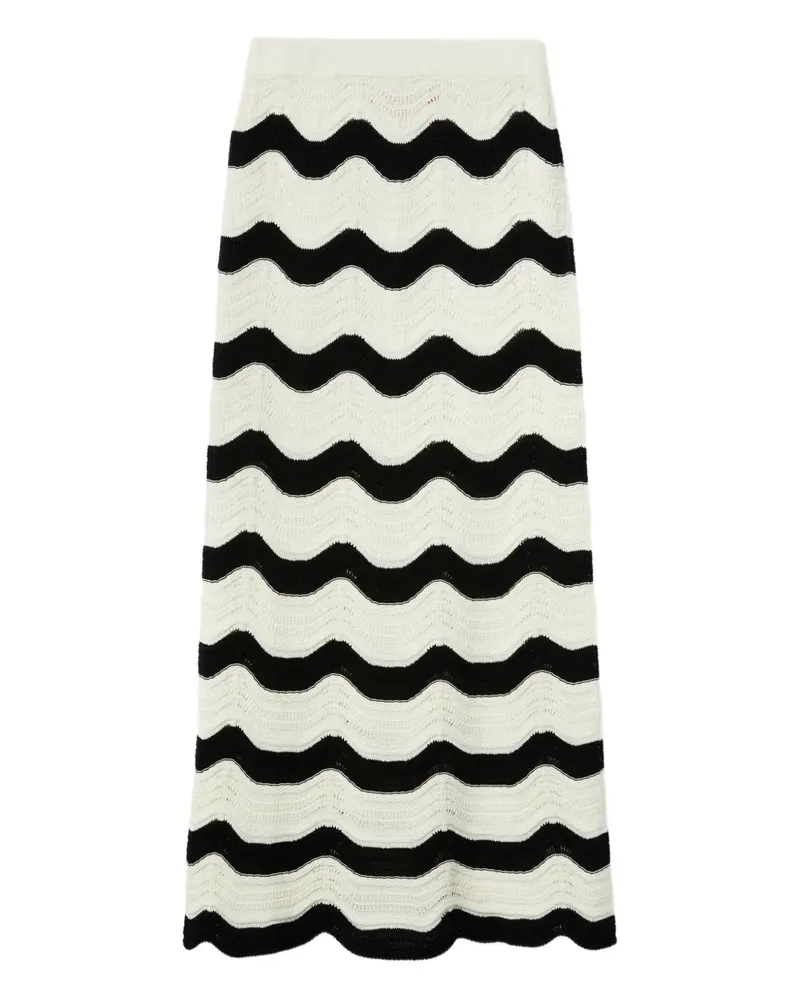 La DoubleJ Maxirock mit Chevron-Wellen - Nude Nude