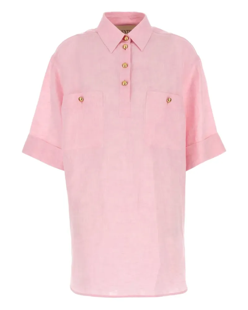 Valentino Garavani Kurzärmelige Leinenbluse - Rosa Rosa