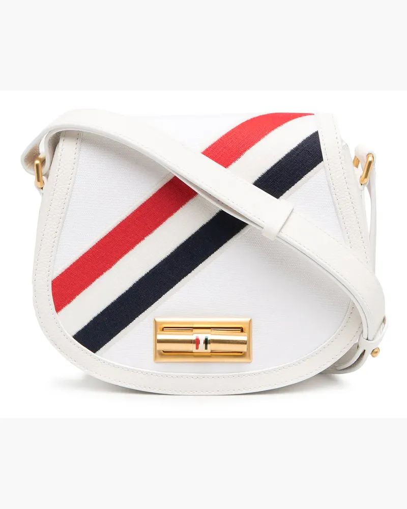 Thom Browne Kleine Schultertasche - Weiß Weiß