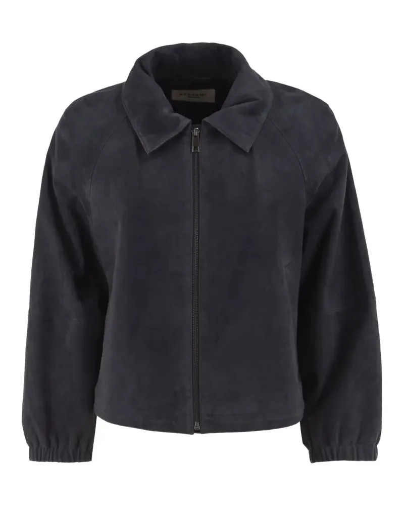 Max Mara suede raglan-sleeve jacket - Blau Blau