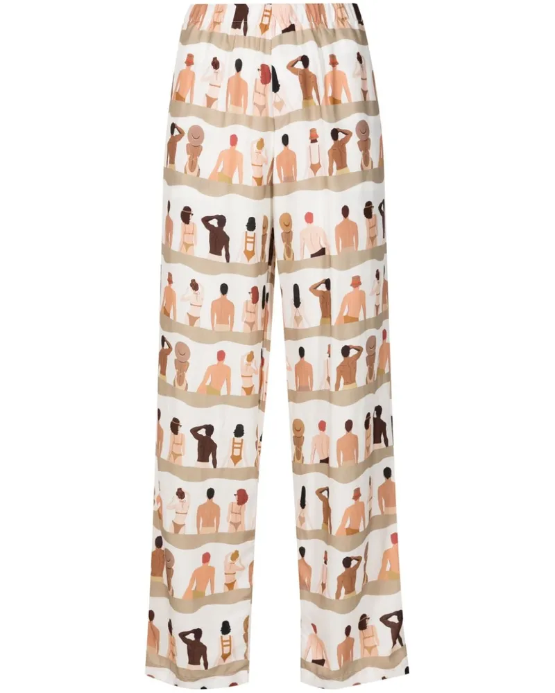 Amir Slama Hose mit Schwimmer-Print - Nude Nude