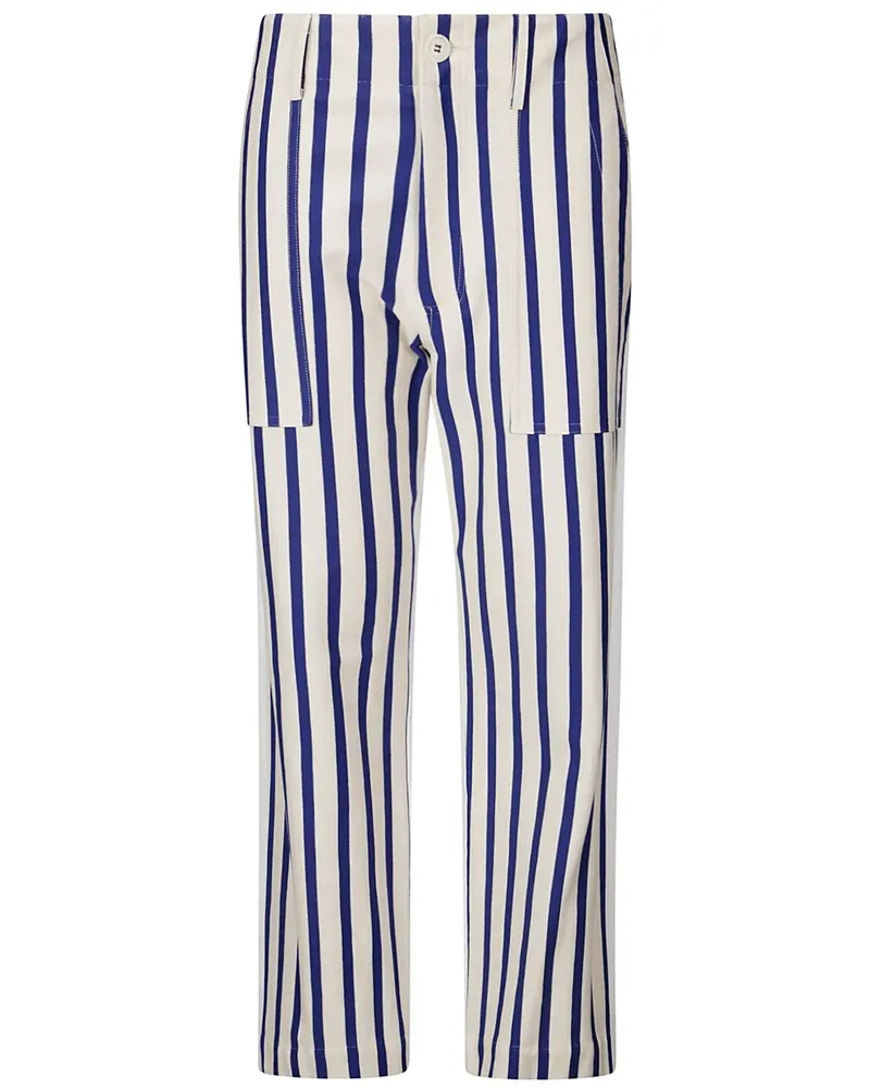 Jejia Gestreifte Hose - Weiß Weiß
