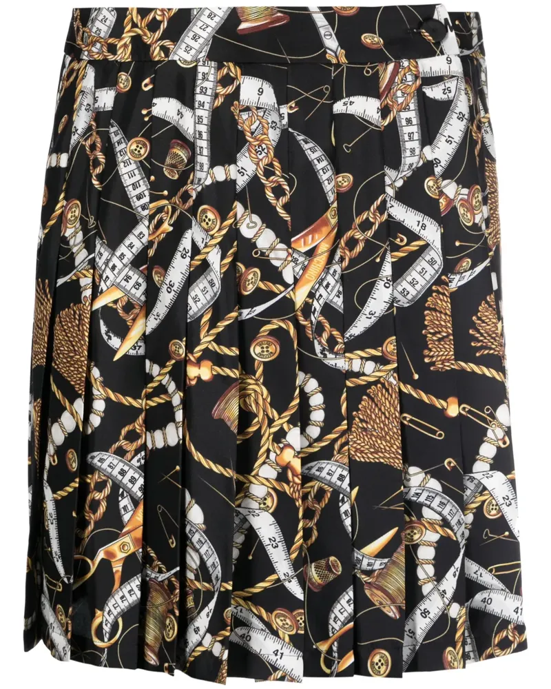 Moschino A-Linien-Rock aus Seide - Schwarz Schwarz