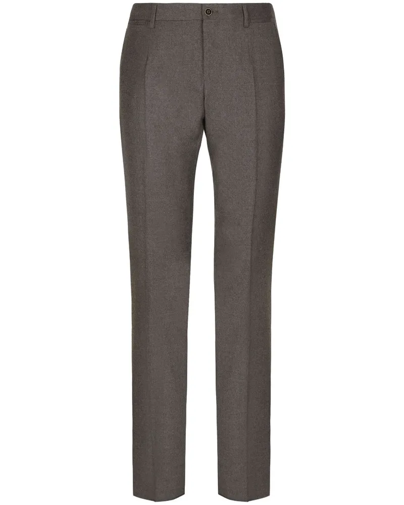 Dolce & Gabbana Hose aus Flanell mit Bügelfalten - Grau Grau