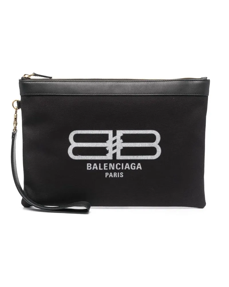Balenciaga Clutch aus Canvas - Schwarz Schwarz