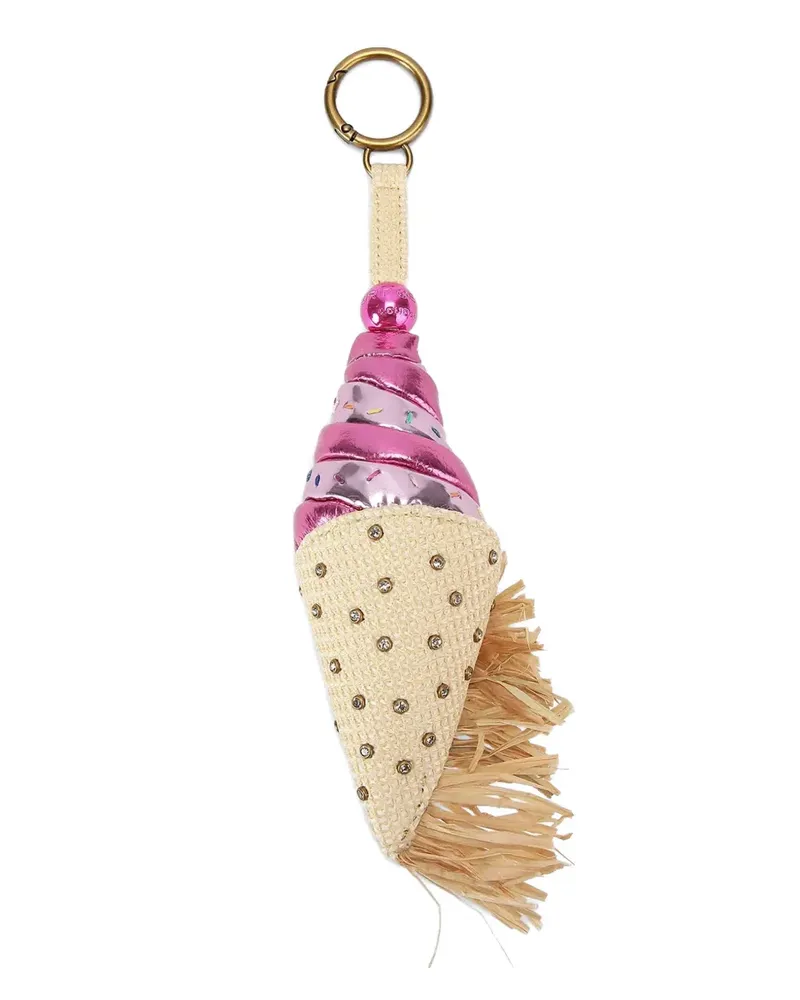 Kurt Geiger crystal-embellished ice-cream keyring - Rosa Rosa