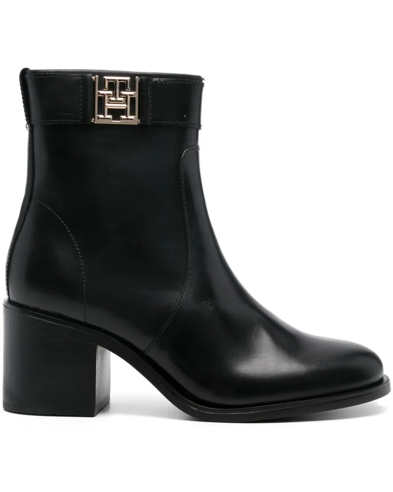 Tommy Hilfiger Stiefel mit Logo-Schild 65mm - Schwarz Schwarz
