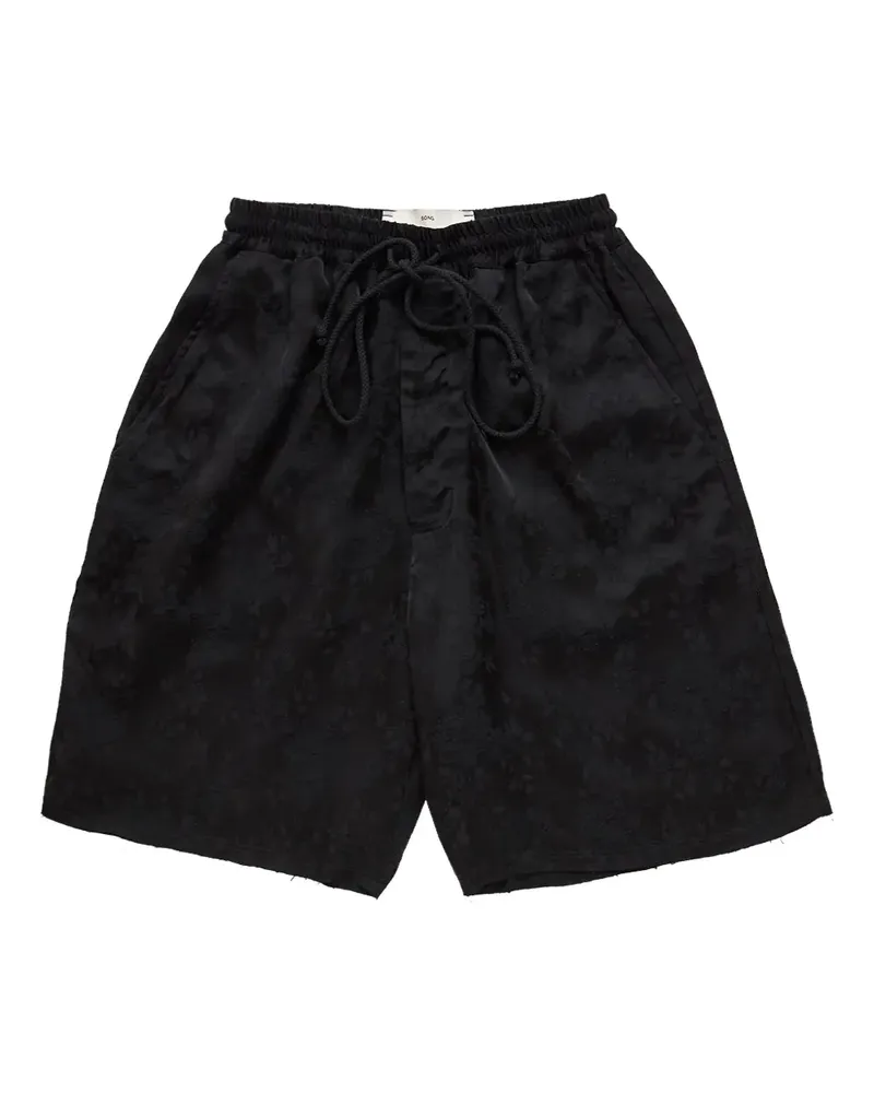 Song For The Mute Shorts mit elastischem Blumenmuster - Schwarz Schwarz