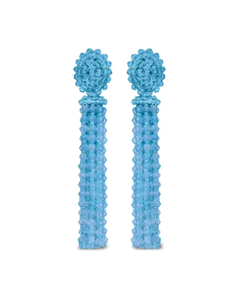 Oscar de la Renta Perlenohrringe mit Quaste - Blau Blau