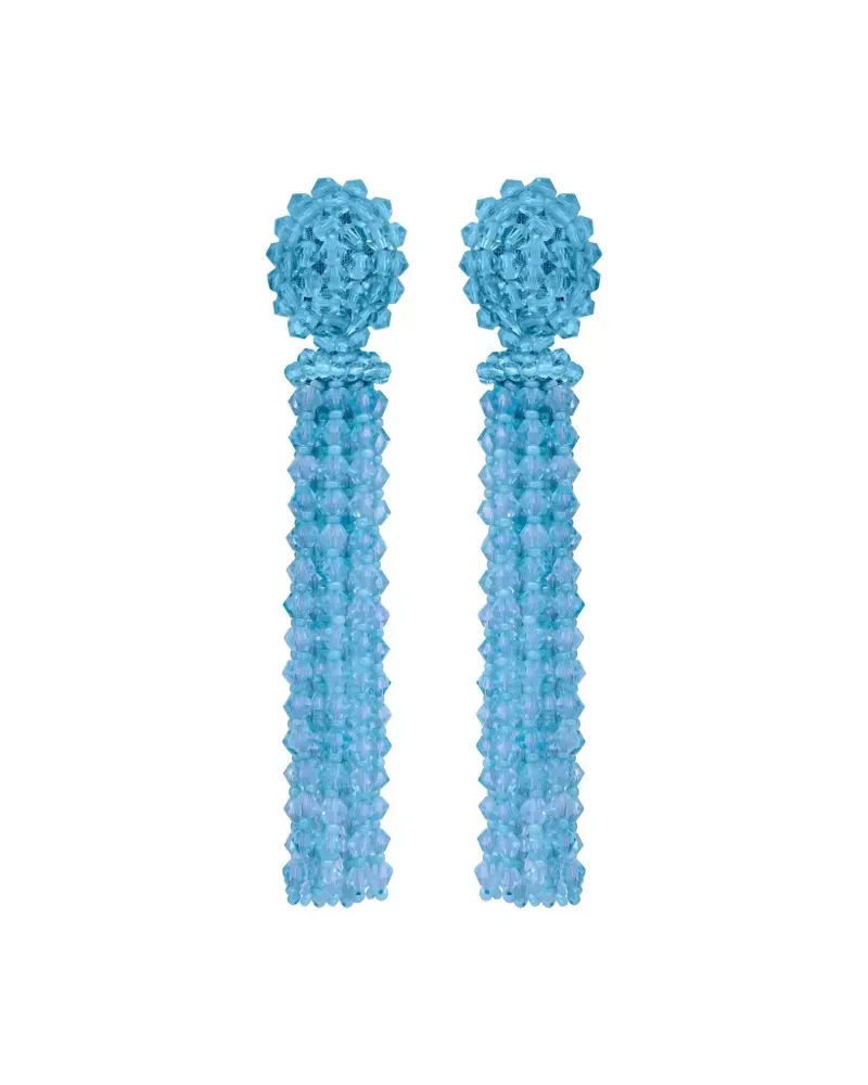 Oscar de la Renta Perlenohrringe mit Quaste - Blau Blau