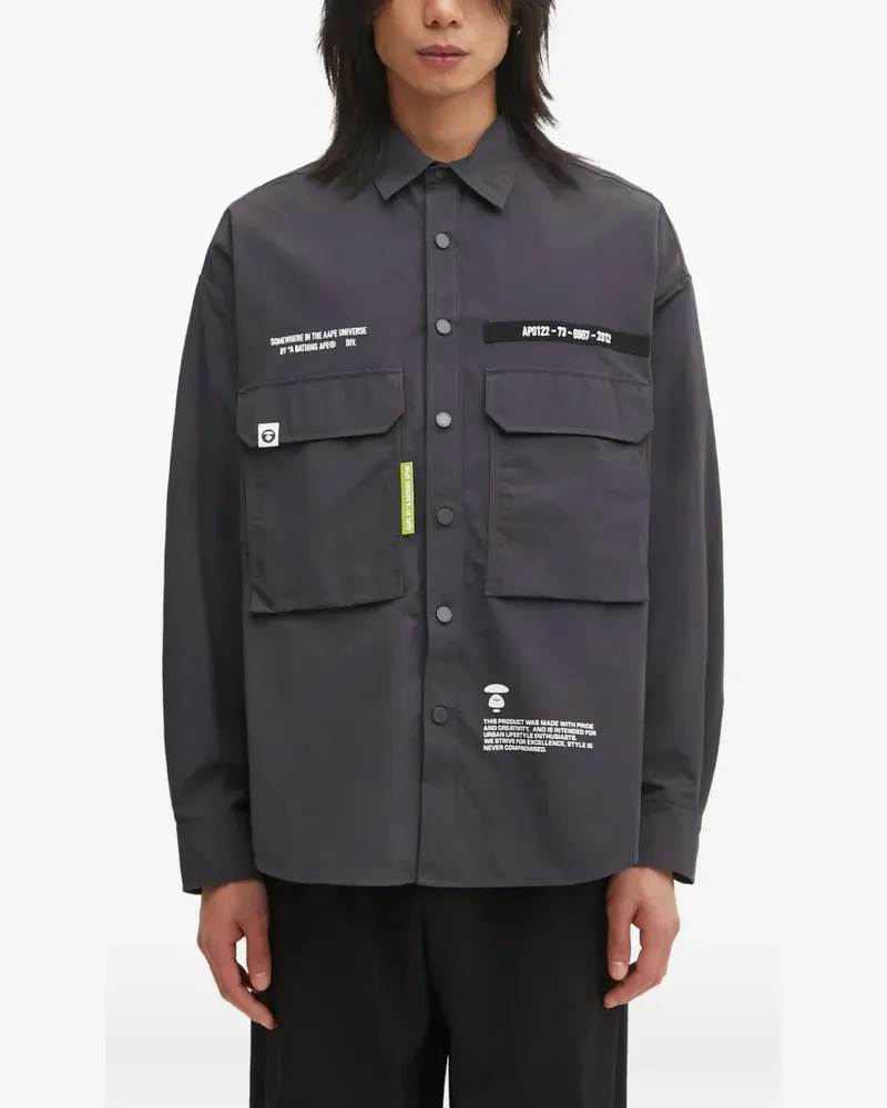 BAPE Hemd mit Brusttaschen - Grau Grau