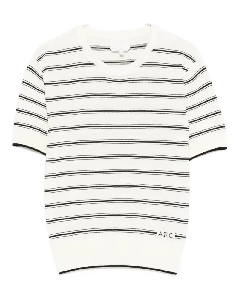 A.P.C. striped-pattern T-shirt - Weiß Weiß