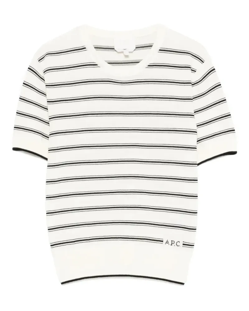 A.P.C. striped-pattern T-shirt - Weiß Weiß