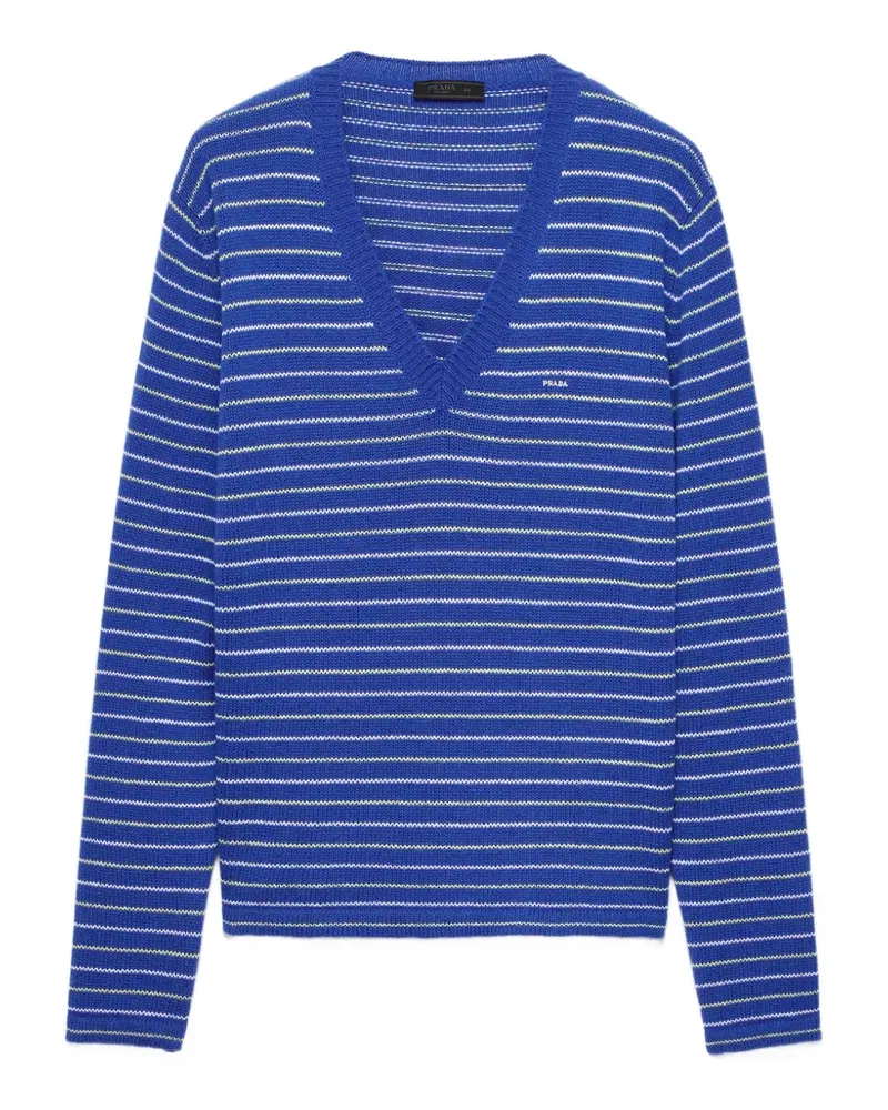 Prada Pullover mit V-Ausschnitt - Blau Blau