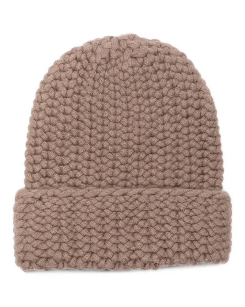 Liska Arala chunky-knit cashmere beanie hat - Braun Braun