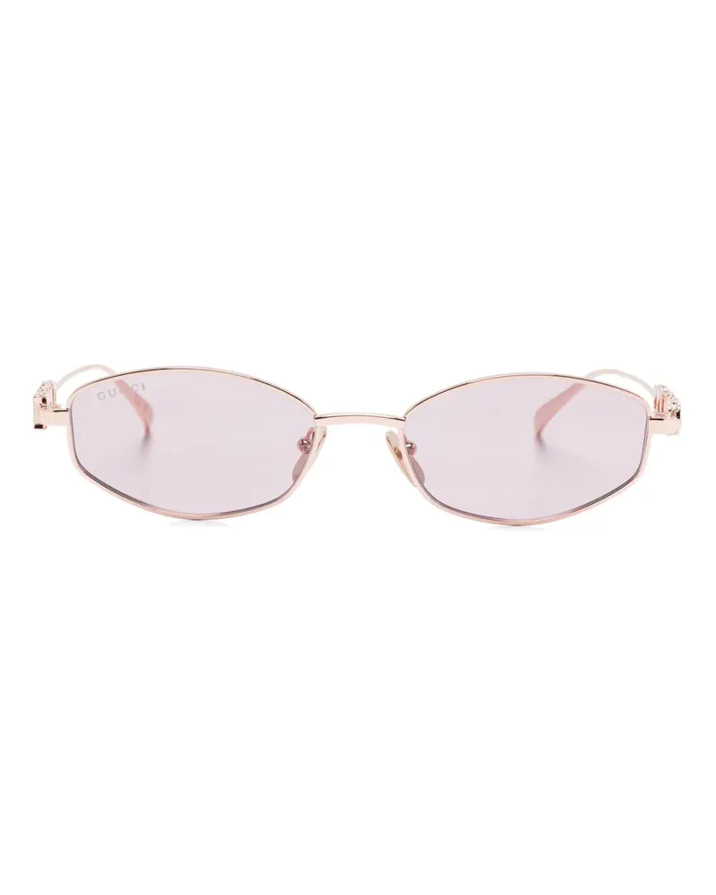 Gucci Sonnenbrille mit ovalem Gestell - Gold Gold