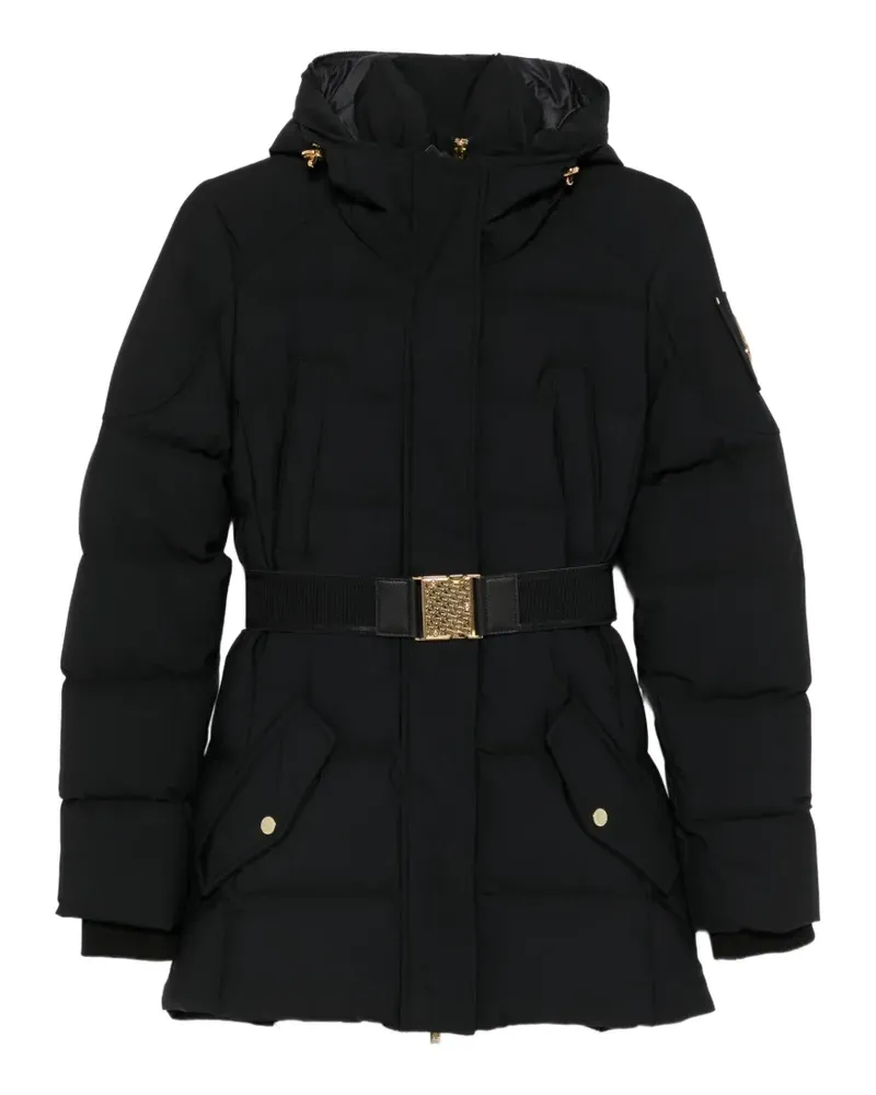 Moose Knuckles belted hooded jacket - Schwarz Schwarz
