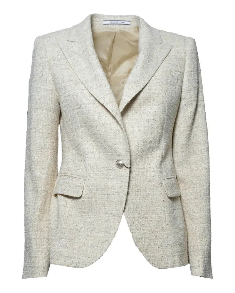 Tagliatore bouclé-construction peak-lapel blazer - Nude Nude