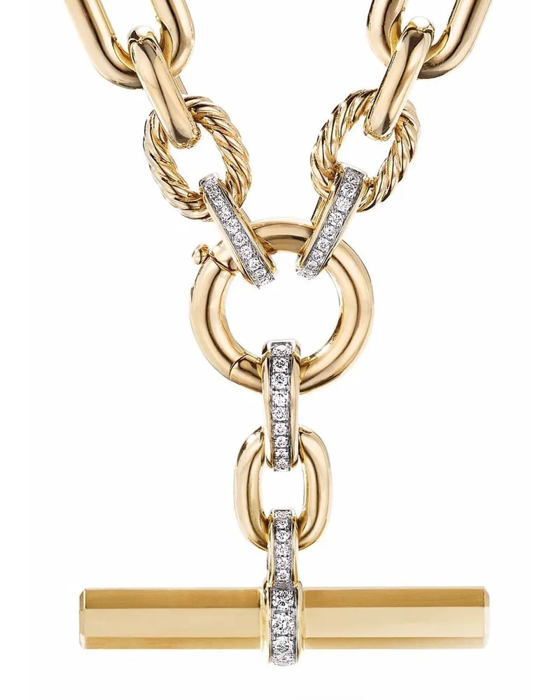David Yurman 18kt Gelbgoldhalskette mit Diamanten Gold