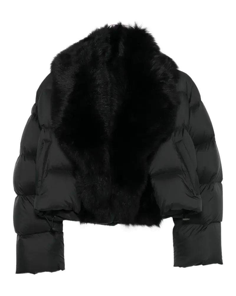 Gucci shearling-collar puffer jacket - Schwarz Schwarz