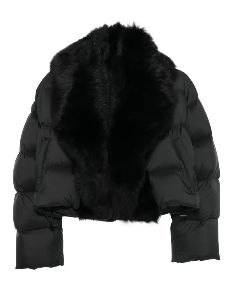 Gucci Gefütterte Jacke mit Shearling-Kragen - Schwarz Schwarz
