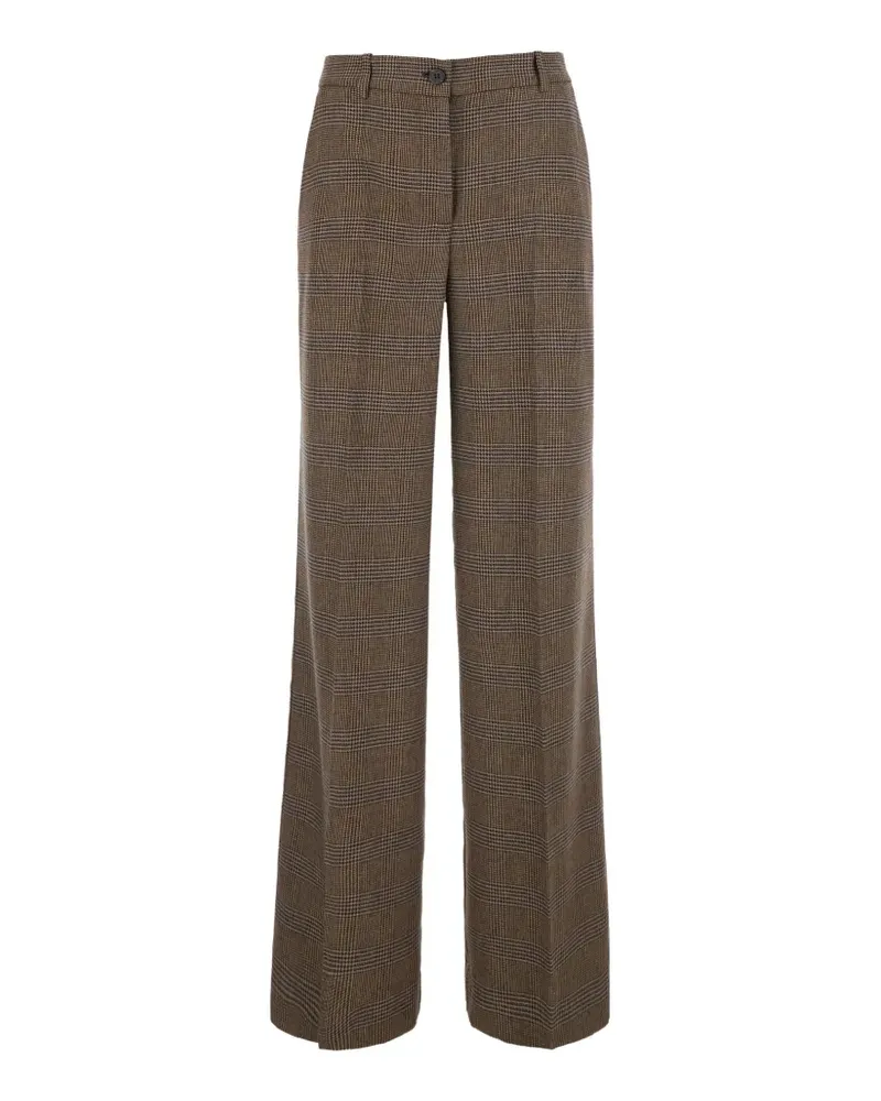P.A.R.O.S.H. P.A.R.O H. Karierte Wide-Leg-Hose - Braun Braun
