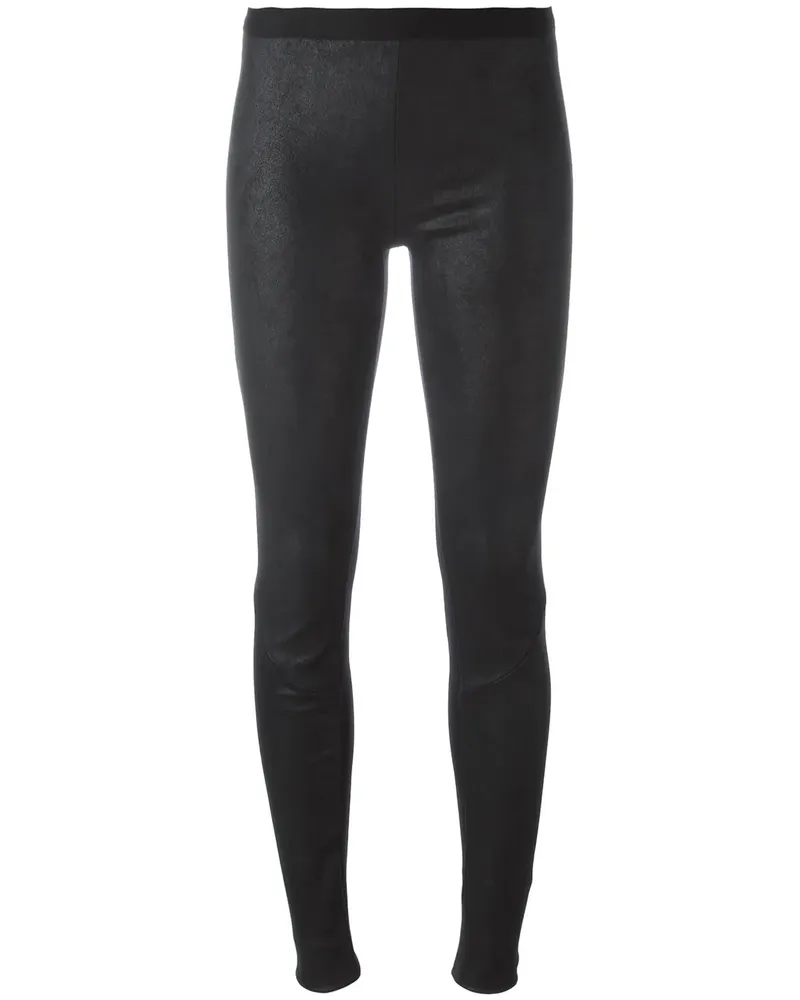 Roque Ilaria Nistri Leggings mit Ledereinsatz - Schwarz Schwarz