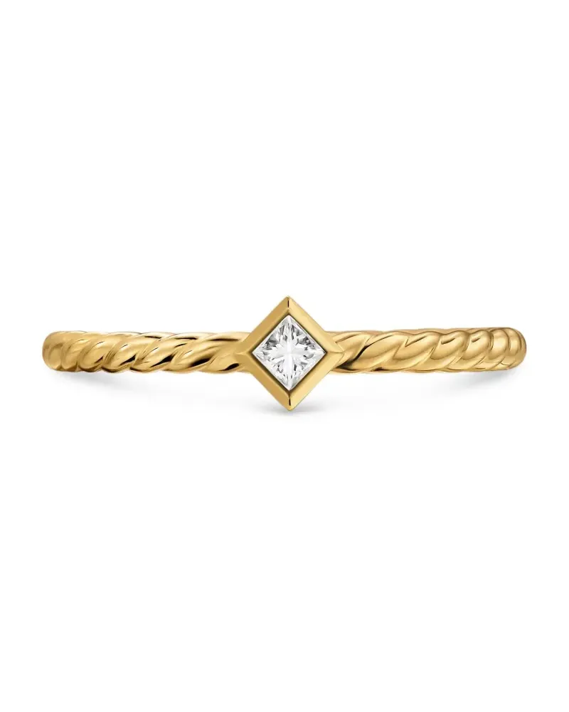 David Yurman 18kt Petite Modern Renaissance Gelbgoldring mit Diamanten Gold