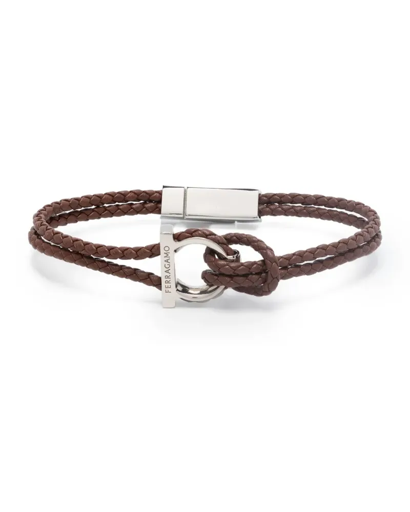 Ferragamo Geflochtenes Lederarmband - Braun Braun