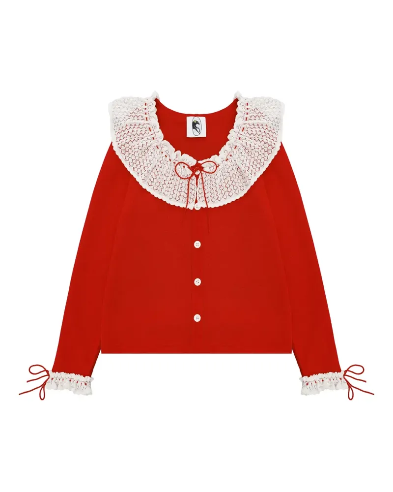 SLEEPER Malena lace-collar cardigan - Rot Rot