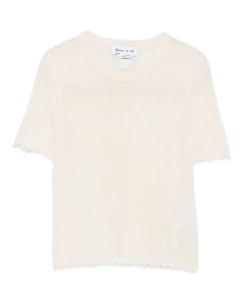 RE/DONE T-Shirt im Distressed-Look - Nude Nude