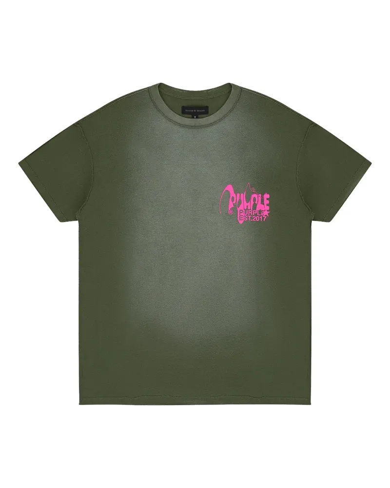 PURPLE BRAND STADIUM "Green" T-Shirt mit Logo-Print - Grün Grün