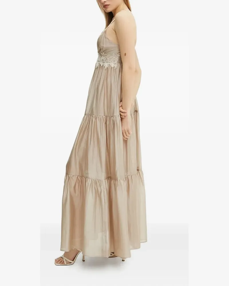 Ermanno Scervino Gestuftes Kleid mit Spitzensaum - Nude Nude