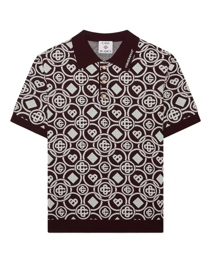 Casablanca Paris Poloshirt mit Monogrammmuster - Violett Violett