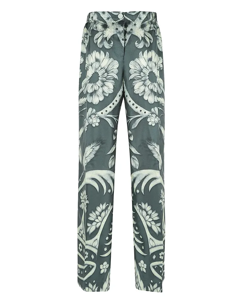 For Restless Sleepers floral-detail trousers - Grün Grün