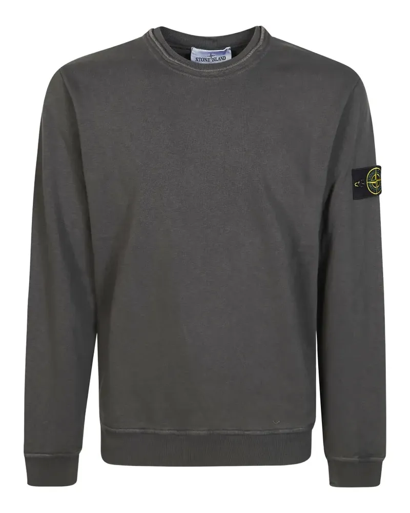 Stone Island logo-patch crew-neck sweatshirt - Grau Grau