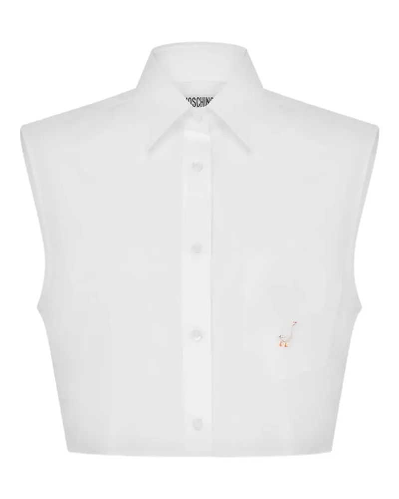 Moschino Cropped-Hemd aus Popeline - Weiß Weiß
