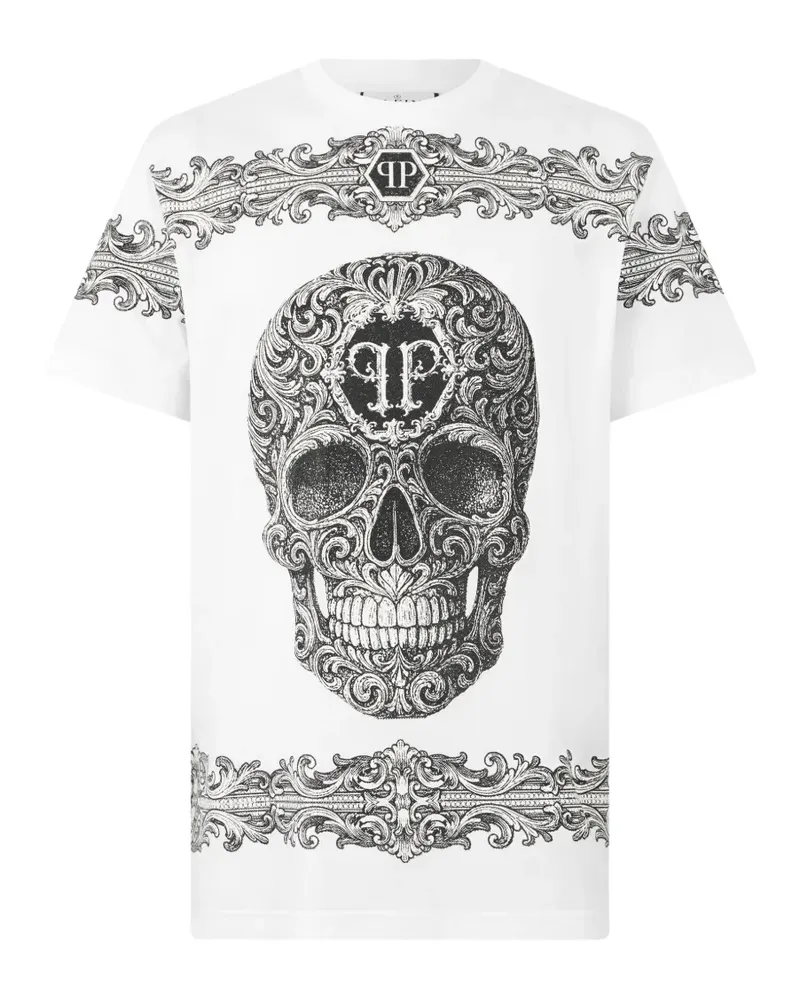 Philipp Plein Baroque Skull T-Shirt - Weiß Weiß
