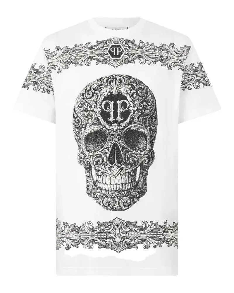 Philipp Plein Baroque Skull T-Shirt - Weiß Weiß