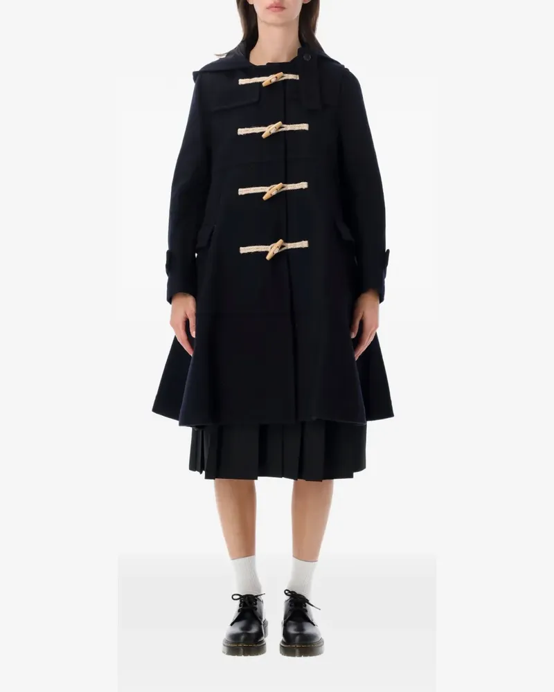 Comme des Garçons toggle-fastening hooded coat - Blau Blau