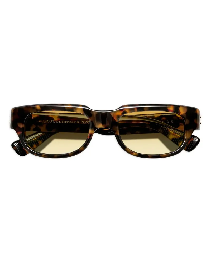MOSCOT Shutup Sonnenbrille mit eckigem Gestell - Braun Braun