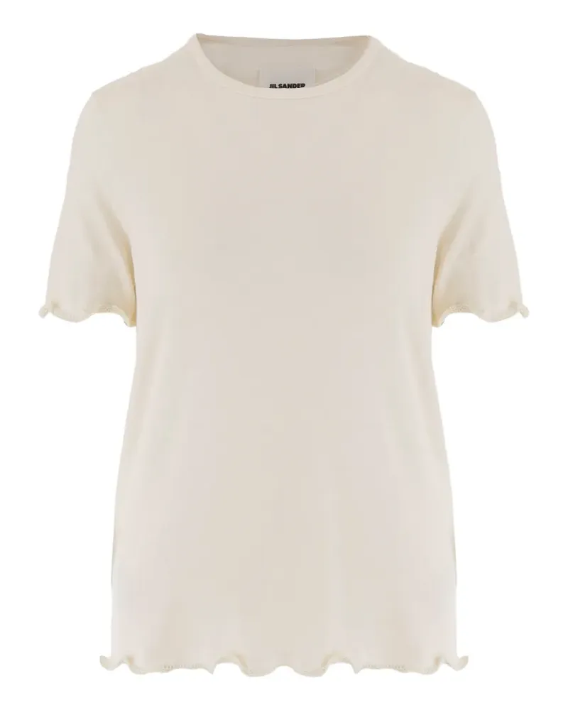 Jil Sander T-Shirt mit Wellensaum - Nude Nude