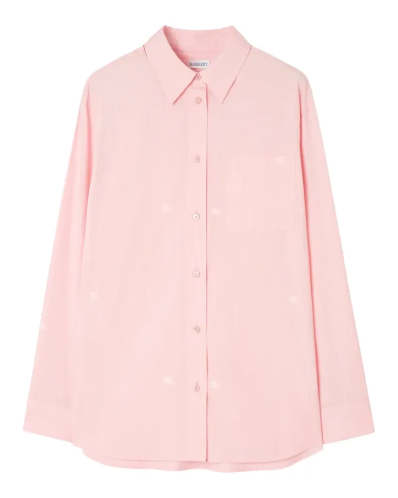 Burberry Locker geschnittenes Knight Hemd aus Baumwoll-Fil-Coupé mit Streifenmuster - Rosa Rosa