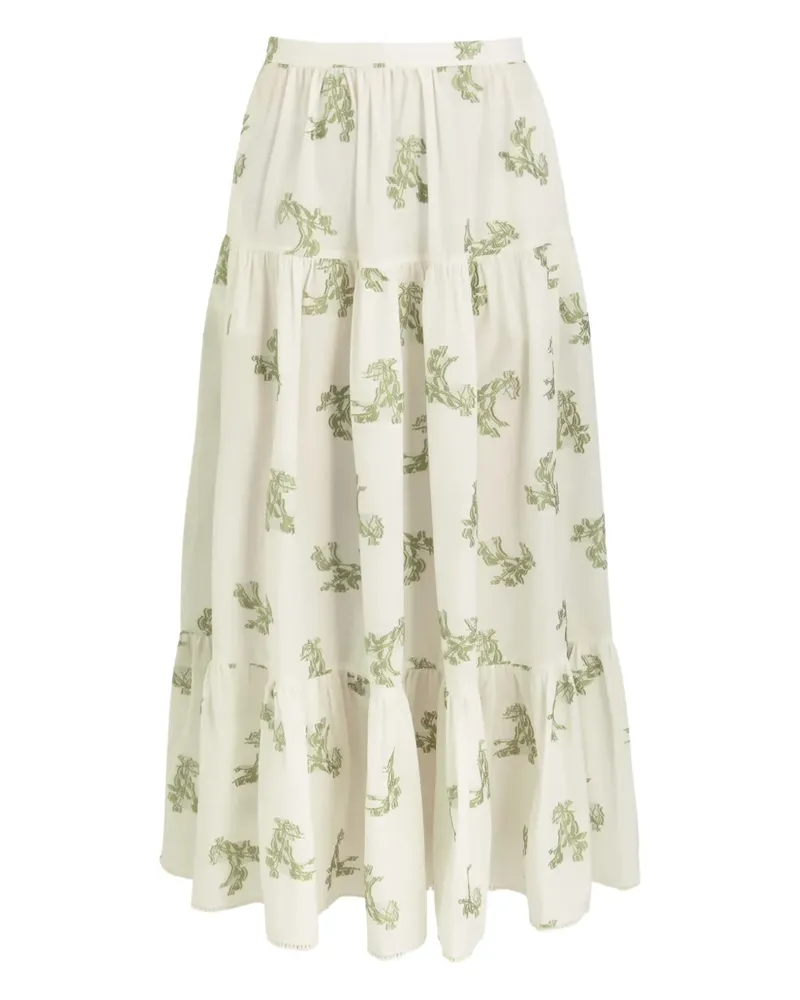 Erdem floral-print maxi skirt - Nude Nude
