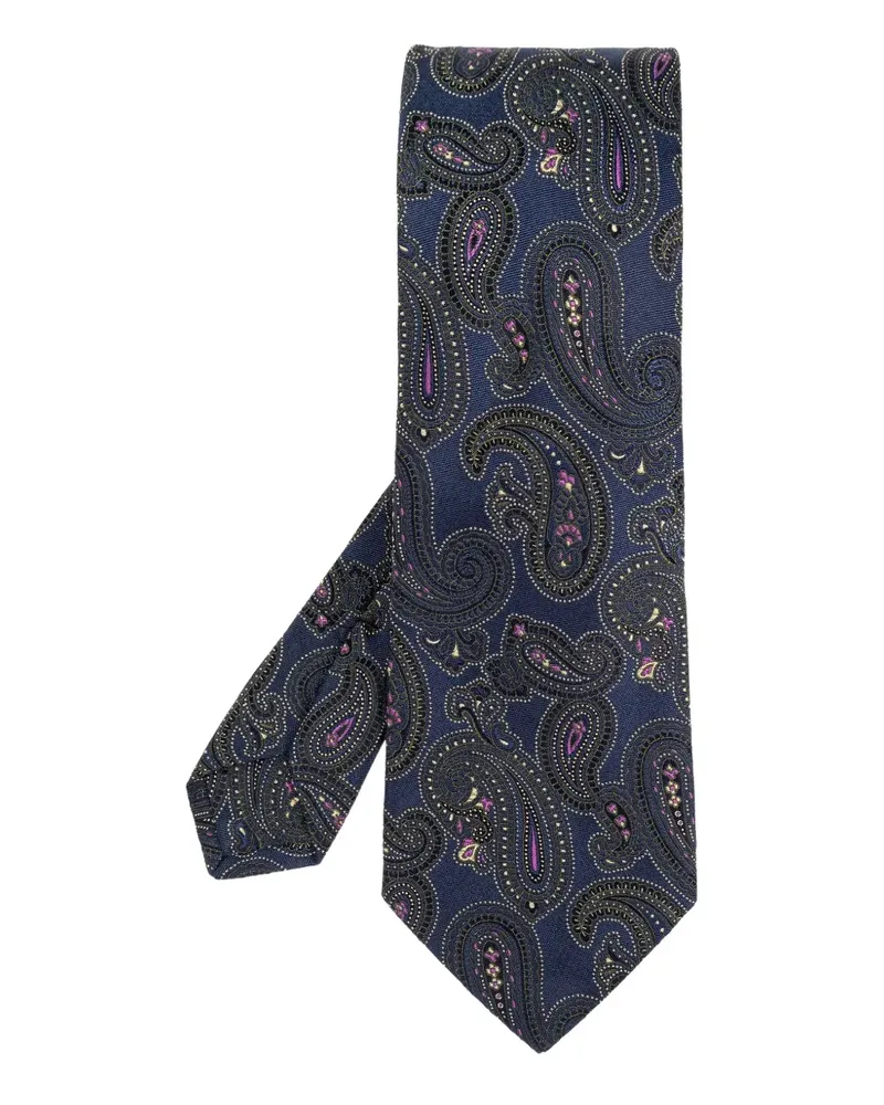 Etro Krawatte aus Seide mit Paisley-Print - Blau Blau